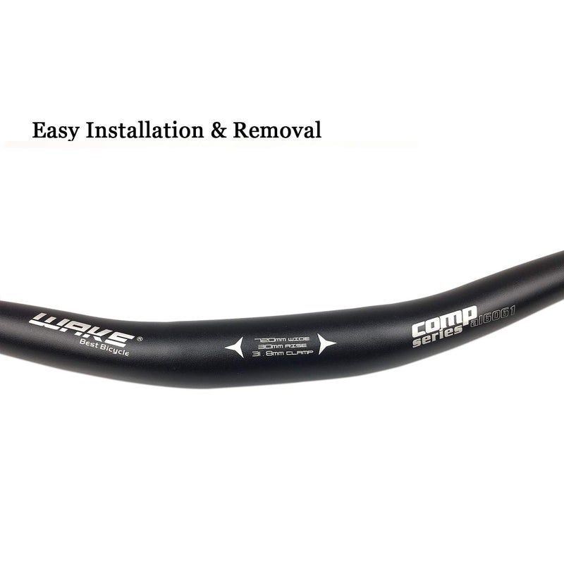 BNVB Wake 31.8mm MTB Mountain Bike Handlebar, Aluminum Alloy Mountain Bike Bicycle Riser Handlebar Extra Long 720/780mm with Paint Matte Surface (Black, 780mm) - Image 4